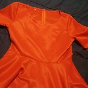 Red short half sleeve dress